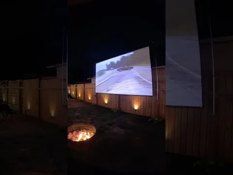 I made an easy way to set up a 200” in my backyard #projector #hometheater #mancave #backyard
