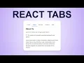 Easy React Tabs with Tailwind Tutorial