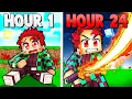 I Survived 24 Hours as TANJIRO in Demon Slayer Minecraft