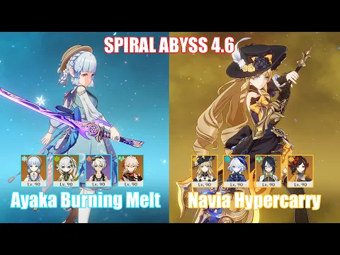 Download MP3 C0 Ayaka Burning Melt \u0026 C0 Navia Hypercarry | Spiral Abyss 4.6 | Genshin Impact