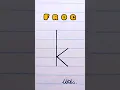 Draw a frog by k letter easily