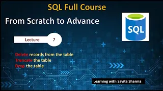 SQL Commands Delete Records from table Truncate the table Drop the table