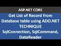 SqlConnection SqlCommand and DataReader in ASP NET CORE
