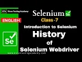 History Of Selenium Webdriver Emerging Of Selenium WebDriver Selenium Class 7