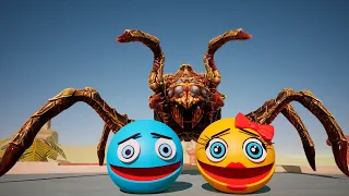 MS PACMAN AND BLUE PACMAN VS HUGE SPIDER