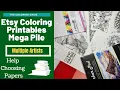 Etsy Coloring Printable Recommendations 30 Pages See the Papers I Use Best Paper for Printables