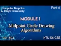 Midpoint Circle Drawing Algorithm CGIP Module 1 CST 304 KTU S6 CSE Part 6 scheme