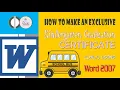 How to make a Certificate of Completion on Word for Kindergarten Graduation OnePad