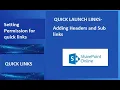 SharePoint Online Quick Launch Links - Setting Multiple Permissions for quick links