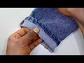 👖 How to shortening a jeans with needle/shortening jeans without sewing machine.(8)