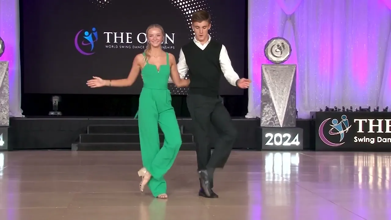Kelsten Hudson and Maci Walters - 5th place Shag Strictly Swing Junior Finals - The Open 2024