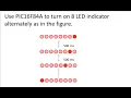 Use the PIC16F84A to turn on 8 LED indicator alternately Proteus8 Flowcode V4