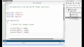 printf integer constants