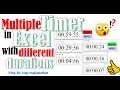 Excel VBA - Multiple timer in Excel with pause resume and reset buttons