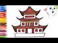 Drawing Japanese House Coloring for Toddlers and Drawing for Kids Learn Painting