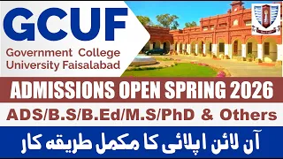 GCU Spring 2026 Admission Online Apply GCUF Admissions 2026 BS Programs AD BBA B Com B Ed