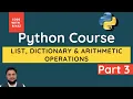 Python Basic Course List Dictionary Arithmetic Operations Coding For Kids in Python Part 3