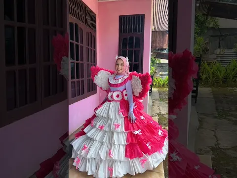 wow gaun karnaval pink ada di sekolah #lomba #pink #lagu #sakura #obh #jerami #nganten