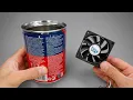 Homemade Air Cooler Inside a Coffee Can Cheap Powerful Summer DIY Project