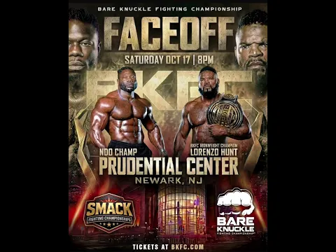 @NDO_CHAMP VS @THEJUGGERNAUTHUNT FACE OFF THIS SATURDAY AT THE PRUDENTIAL CENTER  NJ @bareknucklefc