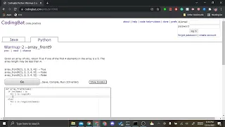 Coding Bat Problem 19 Array Front 9