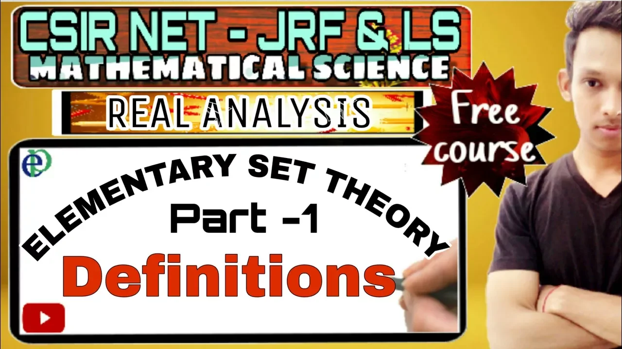 CSIR NET - SET THEORY || DEFINITIONS || PART - 1