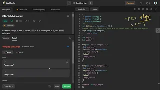 Valid Anagrams - Algorithm Explained in Javascript Hashmap Interview Questions Playlist