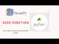 NumPy Seed Function Hindi