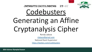 Codebusters - Generating an Affine Cryptanalysis Cipher