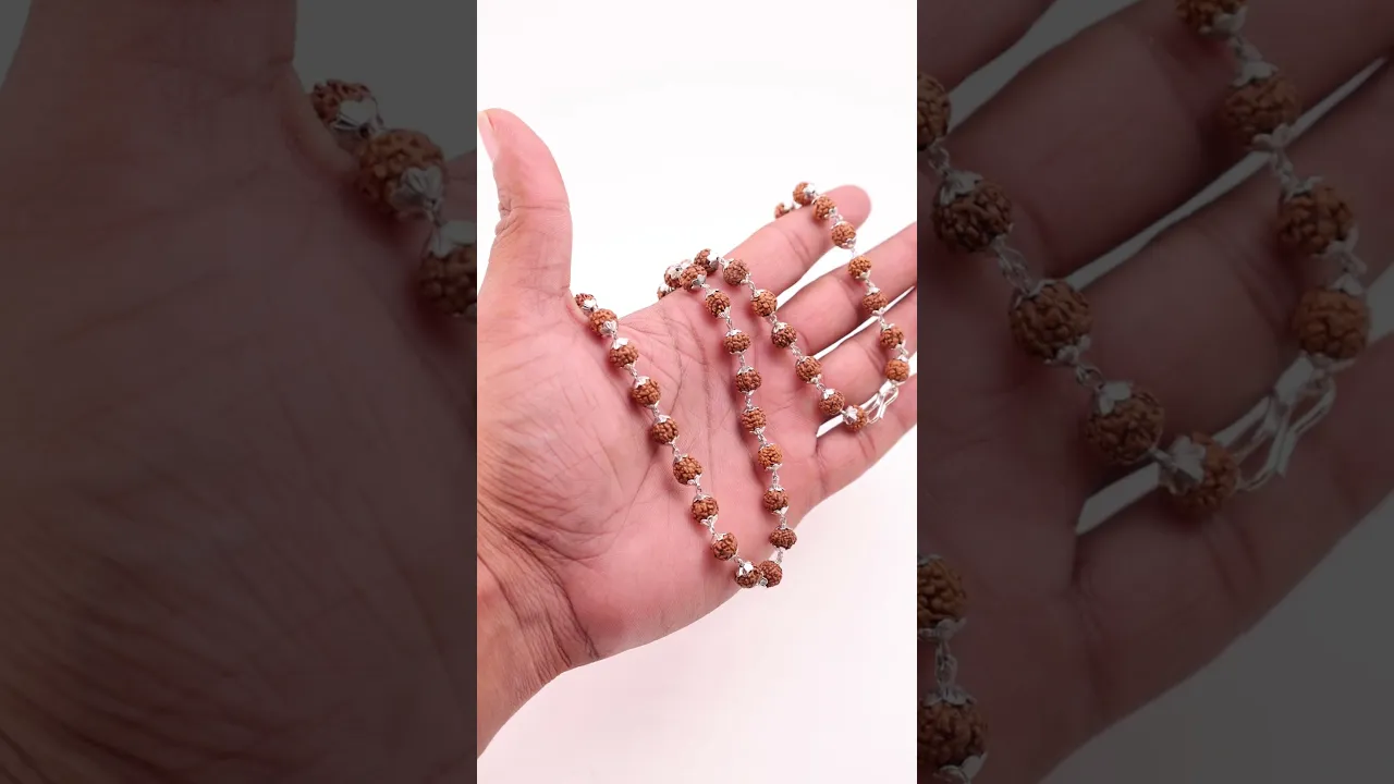 Silver Plated Divya Rudraksha Mala for Protection, Peace & Meditation