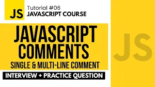 JavaScript Comments Single-line Multi-line Comments JavaScript Course in Hindi