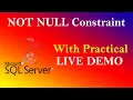 NOT NULL Constraint with Example in SQL Server