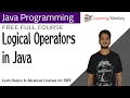 Logical Operators in Java Lesson 8 Java Programming Learning Monkey
