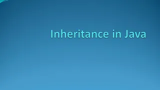 Inheritance in Java Part 1