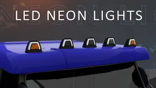 Video: LED toplamp neon wit incl. knipperlicht 12-24v, 50cm kabel