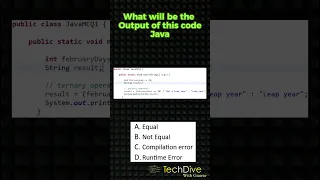 Java Question MCQ Ternary Operator In Java