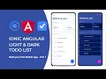 Build your first Ionic Angular app with Light Dark Theme - Todo List Tutorial Part 1