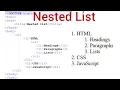 How to Create Nested Ordered List in HTML Using Notepad