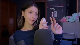 ASMR fast personal attention for extra sleepiness brushes haircut makeup spritz spritz
