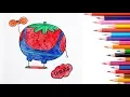 Learn Fruits Vegetables coloring pages Learn colors For Kids Colouring Cute Tomato