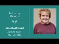 Zion St John Lutheran Church March 14 2026 Janet Lockwood Funeral