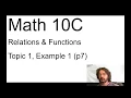 Math 10C Relations Functions Topic 1 Ex 1