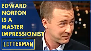 edward norton impersonates marlon brando u0026 robert deniro letterman