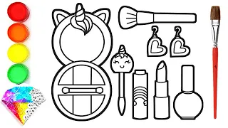 How to Draw Makeup Tool | Drawing and Coloring Page - Diamond Painting for kids