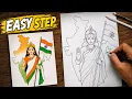 EASY Bharat mata ki drawing Independence day drawing Republic day drawing