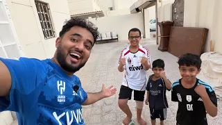 لعب كوره مع أخواني الصغار في الحوش 😍🔥