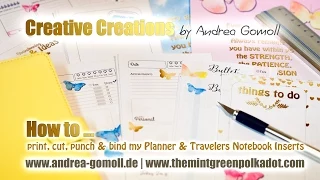 Planner Inserts How to prepare your printable Inserts for your Planner Travelers Notebook