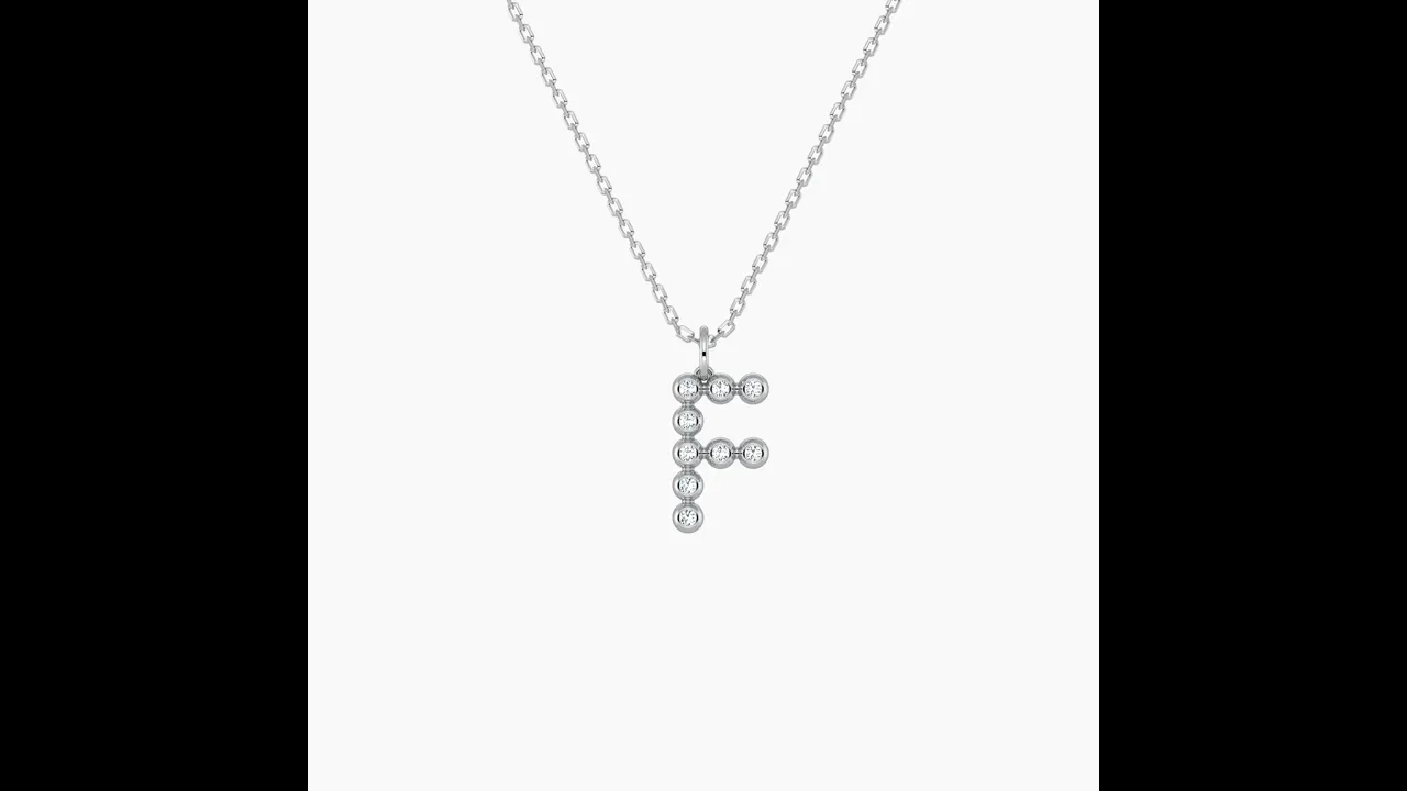 Letter F Initial Necklace Bubble Pendant