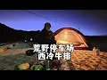冬季骑行西藏-23 ℃低温阿里无人区，终于天黑前露营藏野驴旁