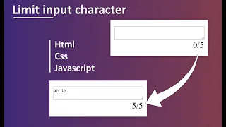 Limit Input Character Using HTML CSS JavaScript